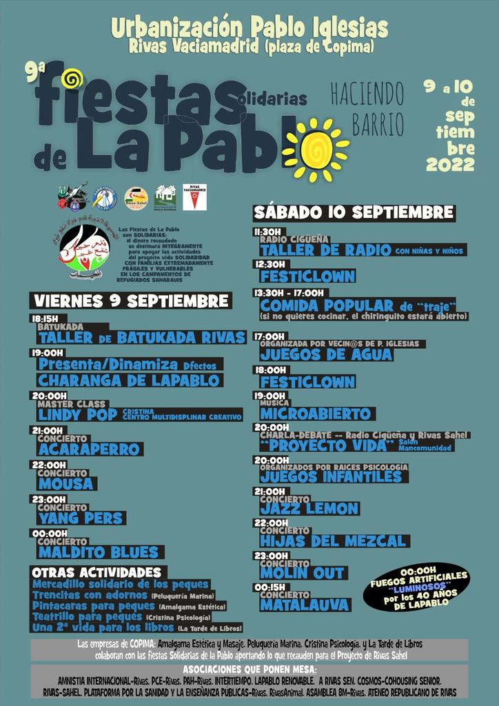 MolinOut's tweet photo. Próximo fin de semana! os esperamos en las fiestas de La Pablo, con su cita imprescindible en el calendario local de fiestas. Molinout actuamos el sábado 10 de septiembre a las 23:00. https://t.co/vywMTnWynQ