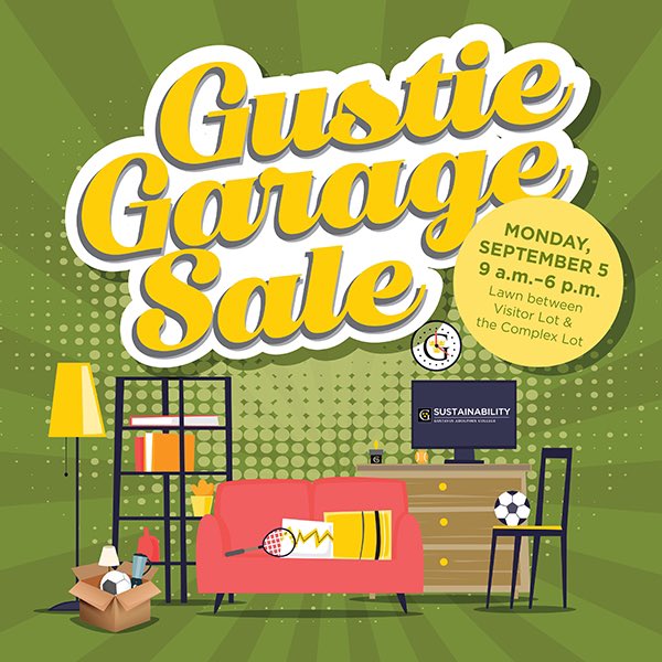 Gustie_ResLife's tweet photo. What’s that? GAC Sustainability is having a super cool garage sale with lots of free and cheap dorm-ready items?? And it’s happening right in campus?!?! Yes, yes they are :) https://t.co/mMn5gr6tuE