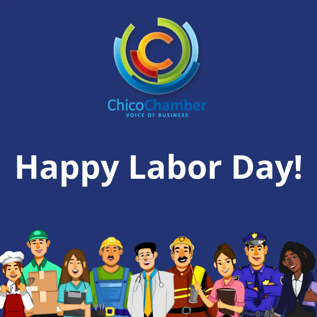 ChicoChamber's tweet photo. Wishing you and yours a safe and wonderful Labor Day!

As a reminder, the Chico Chamber Office and Chico Visitor Center are closed today. We will return to normal business hours of 8:30am-5pm tomorrow, September 6, 2022. https://t.co/4uAgRBa7Dz