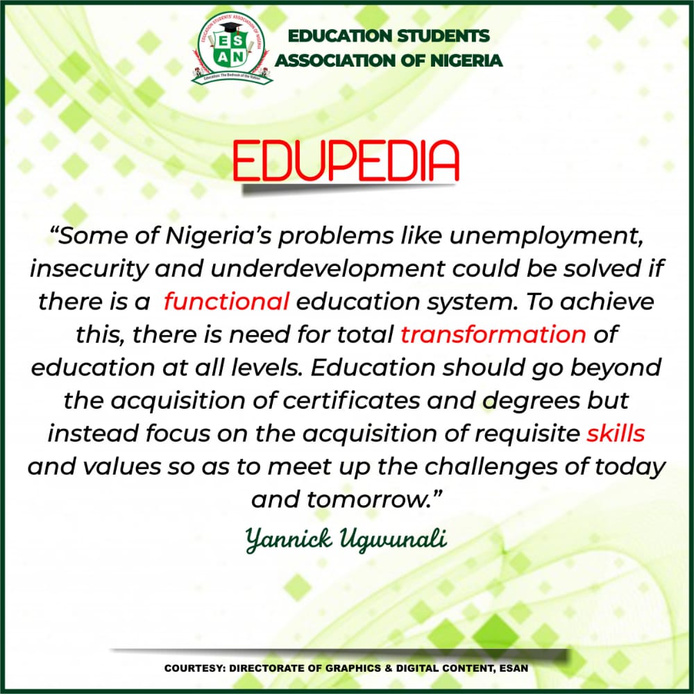 EsanNigeria's tweet photo. #Edupedia MONDAY https://t.co/08noz1MnbE