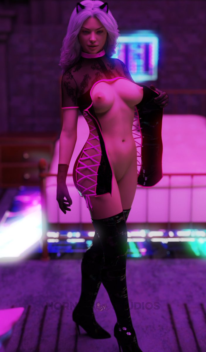 #3dart #hot #adult #bigboobs #catgirl #cutegirl #nsfwtwt #erotic #digitalart #NEON