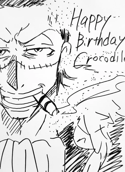 【落書き】
滑り込みで殴り書き出申し訳ない…!
社長～!!!お誕生日&12年振りの本誌登場おめでとうございます!!!!
カリスマ性溢れるセクシーな社長が大好きです!
今後の活躍も全力で追いかけます!
#クロコダイル生誕祭 
#クロコダイル誕生祭
#クロコダイル誕生祭2022 
#クロコダイル生誕祭2022 