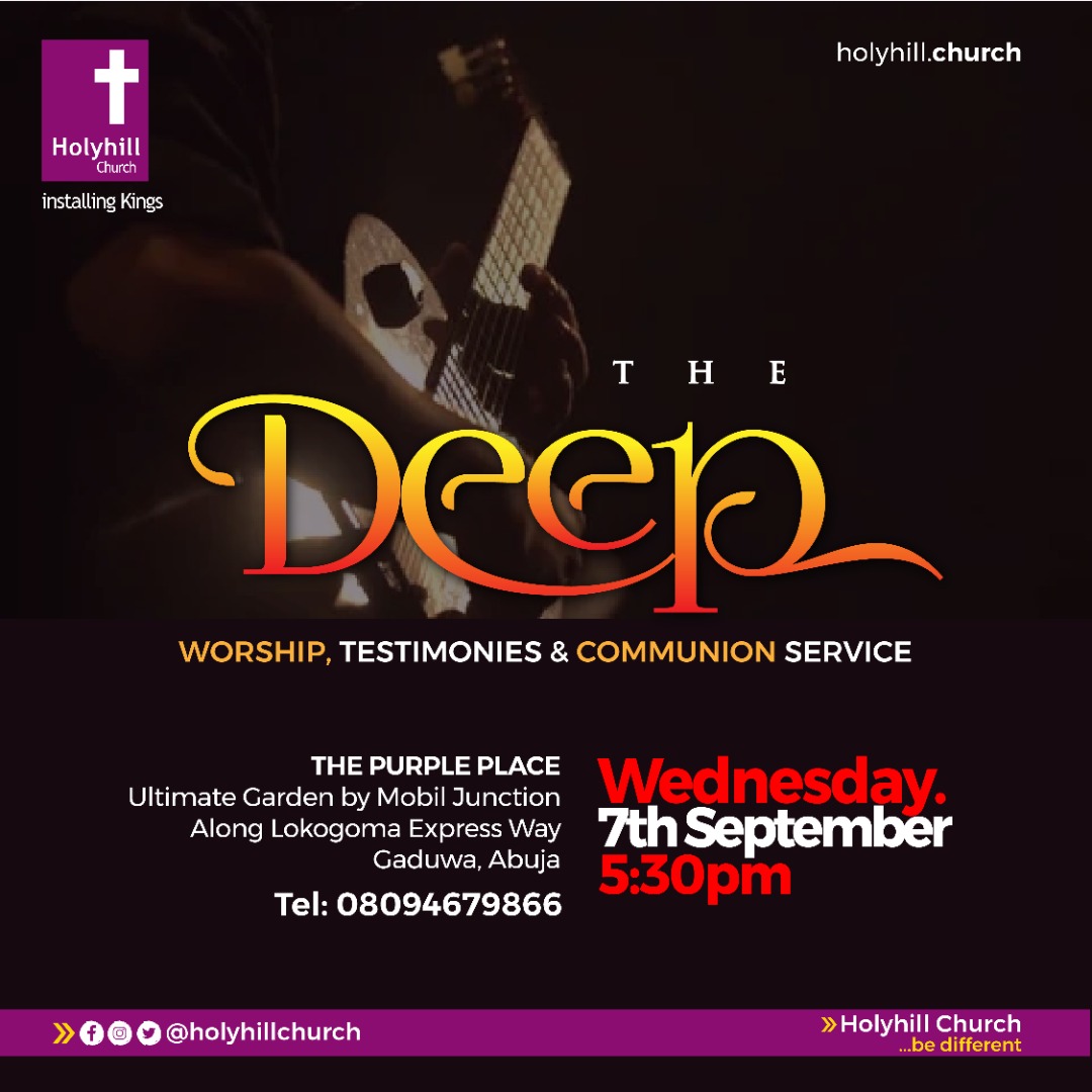 SOgidigbo's tweet photo. I invite you specially for a time of deep worship. One thing we have to deliberately do and build a habit to always do, is to worship God in truth and in Spirit. No request, just deep worship.
#DeepWorship
#HolyhillChurch
#Bloodbought
#ThePurplePlace https://t.co/szEf8BfXwS