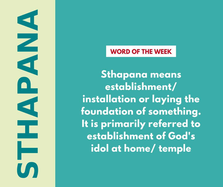 find_a_pandit's tweet photo. Sthapana — Establishment 

Word of the week
Interesting Words in Hinduism

Follow for more @findapandit 
&amp;
Check our website link in bio
Go &amp; Check ☝ 😎

#findapandit #panditsearch #temples #hinduism #hindutwa #religion
#hindu #vedas #worship #prayer #puja #pujabooking https://t.co/d6F9hCc0El