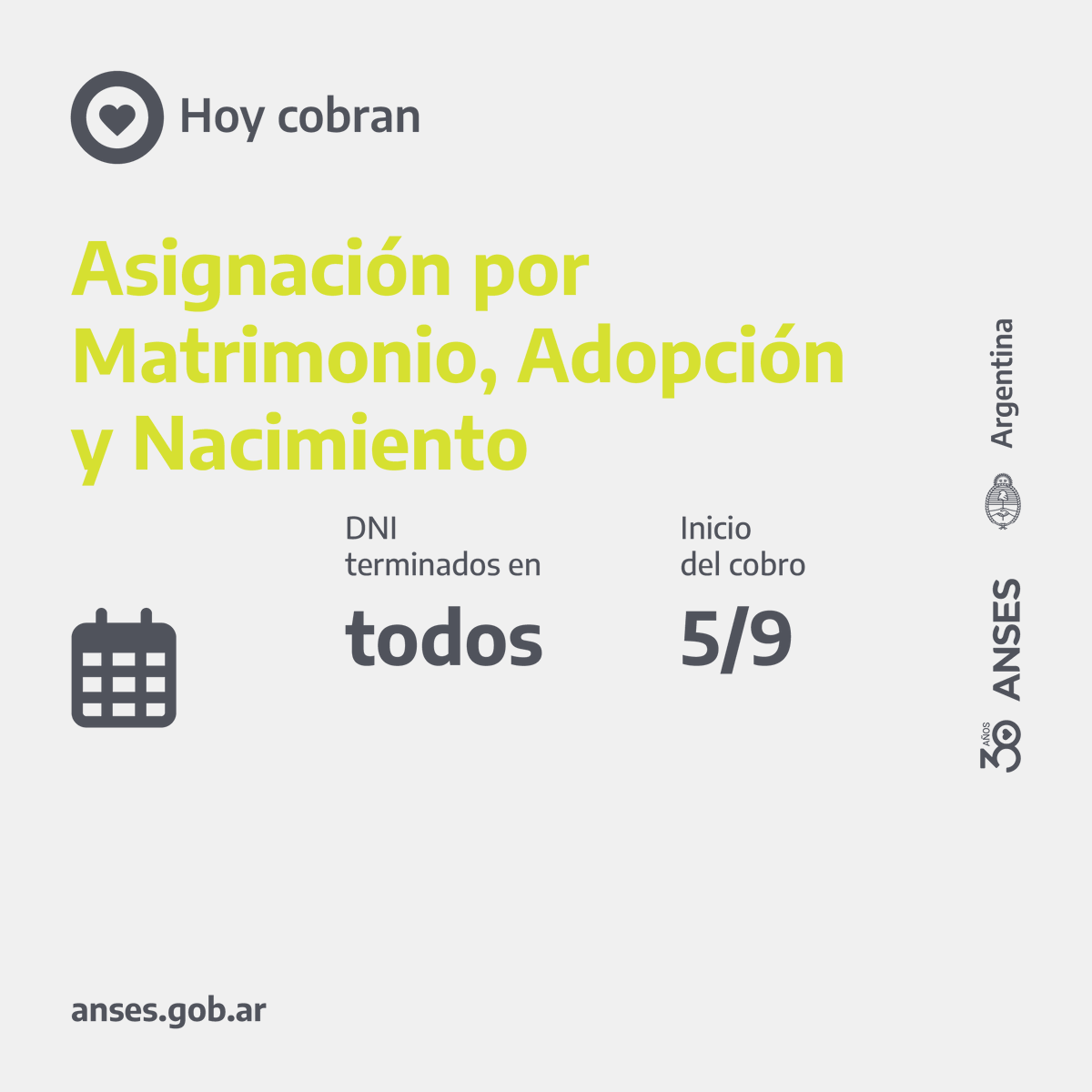 ansesgob's tweet image. 🗓️ Calendarios de pago del 5 de septiembre