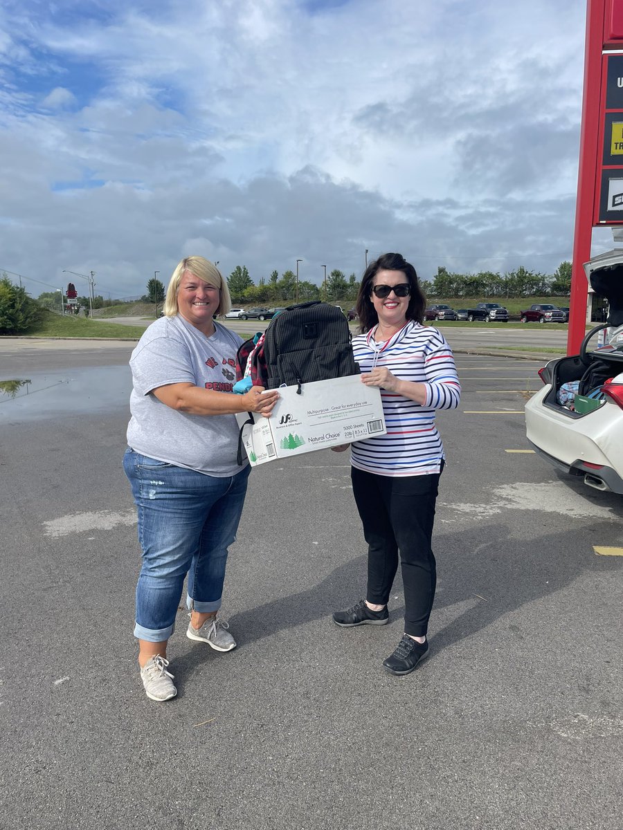 Delivered over 40 backpacks that NHS collected to Marie Roberts Elementary School in Breathitt County. This school was devastated by the flooding in Eastern KY in July.