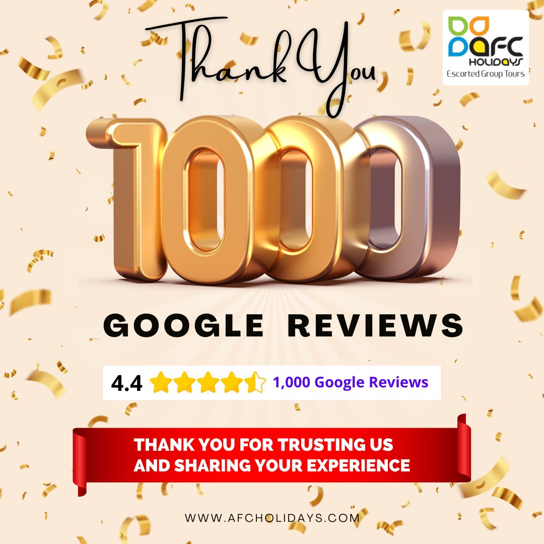 AFCHolidays's tweet photo. Thank you everyone for trusting us and giving us your valuable feedback.
It helps us as a company strive to keep doing better. https://t.co/WHKbNLcEm5