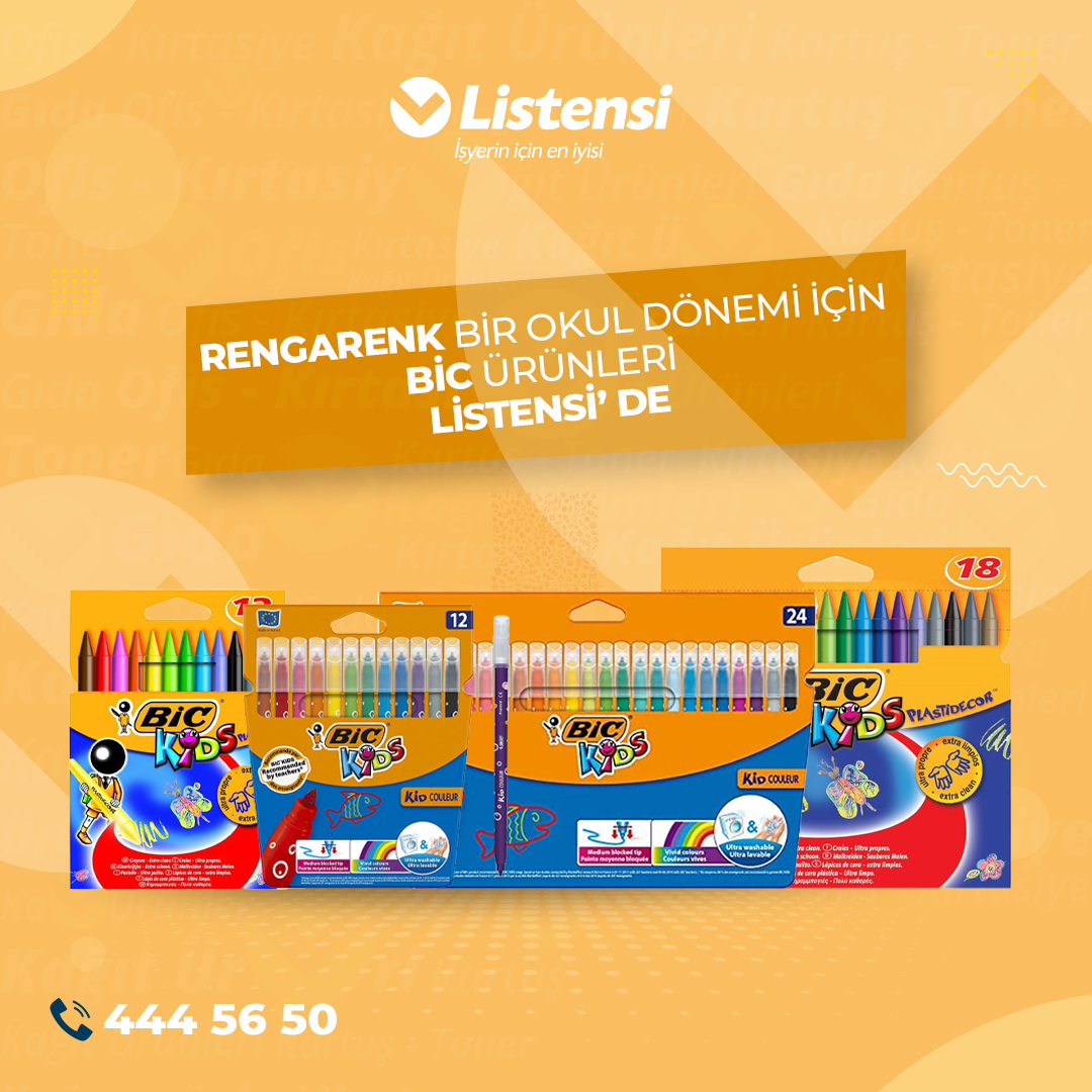 Listensicom's tweet photo. Rengarenk bir okul dönemi için Bic ürünleri Listensi'de😊

#listensi #bic #bicboyakalemleri #okul #kırtasiye #pastelboya #boyakalemleri #bickids https://t.co/v0LFWTXQ3f