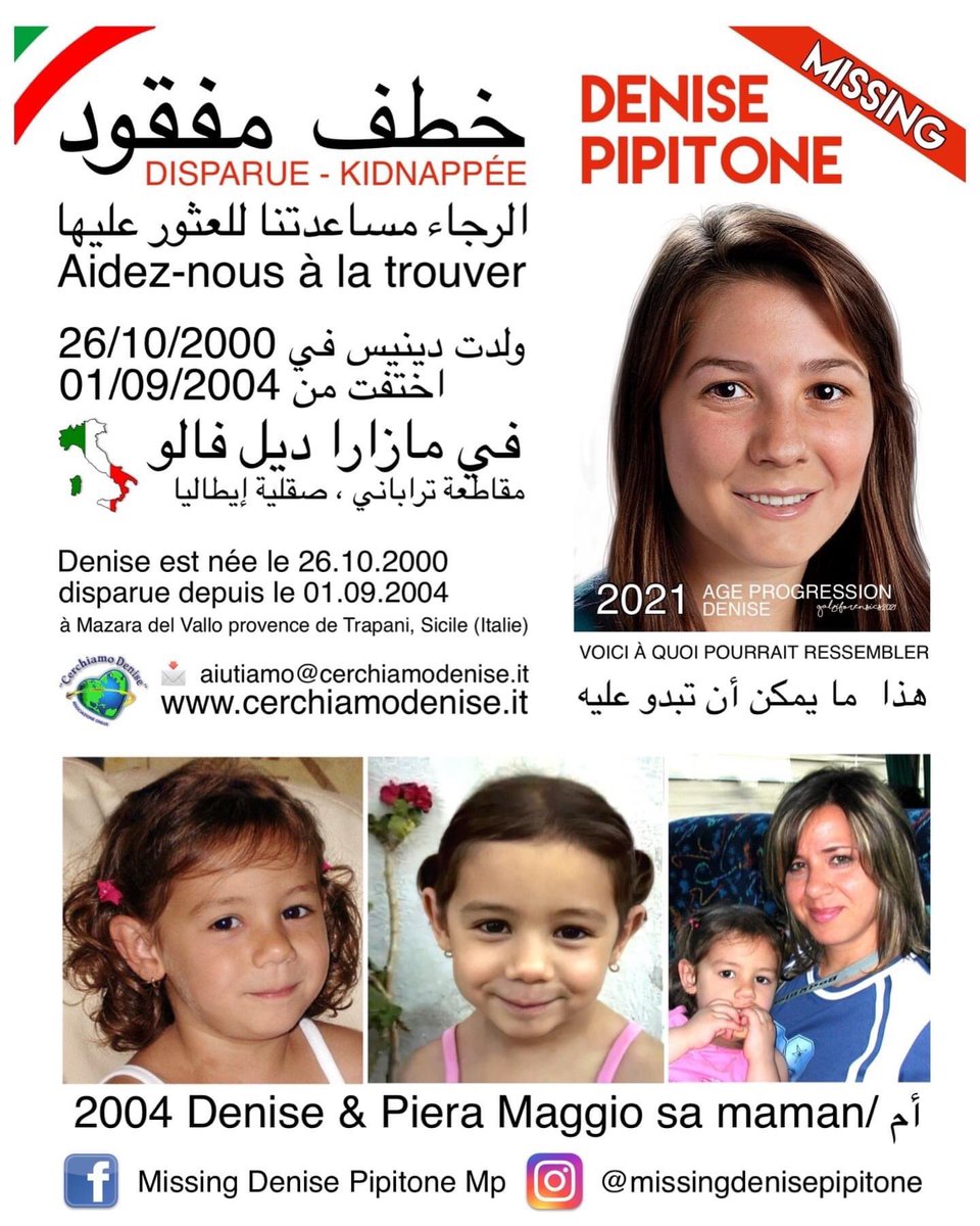 RoRoberta97's tweet photo. #Denise a 21 ans aujourd'hui. Aidez-nous à la retrouver, RT #JustinBieberNoMultishow #الاهلي_الخلود #RockInRio #readawriteล่ม #Verstappen #Cile #GMMTVSafeHouseSS4 #RishiSunak #OGCASM #MUNARS #Danas #DenisePipitone https://t.co/mkgLRgmjie