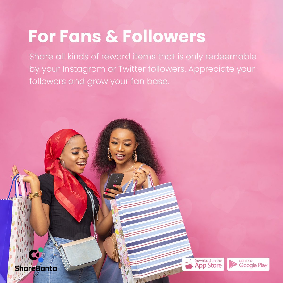 sharebanta's tweet photo. ShareBanta authenticates with Twitter/Instagram to confirm that users trying to claim your rewards/giveaways are following you. If a user isn't, they can't claim it until they do. Remember, they don't need to have the ShareBanta app to partake in your giveaways or rewards. https://t.co/VSs90xVkjZ