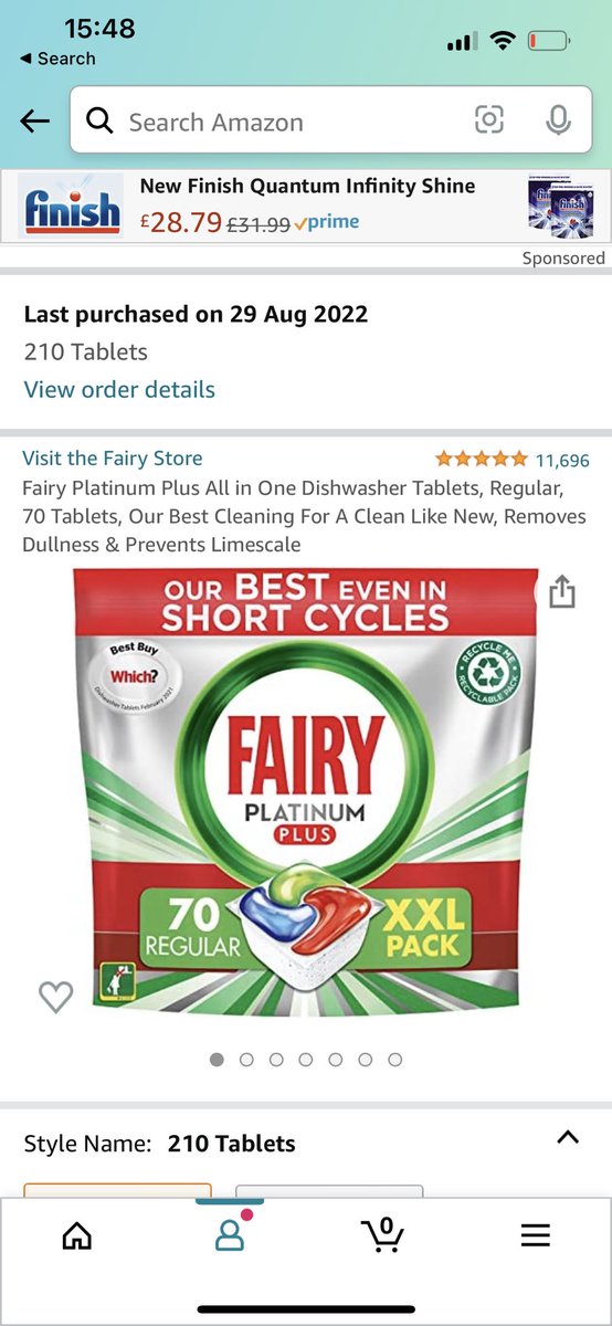DISHAN121's tweet photo. @AmazonUK ordered 210 tablets and only got sent 70. Lady on the customer service chat told me to do the maths of 21p x 70 = approx £15. There isn’t even an option for 70 tablets! Not a great deal after all https://t.co/AD6GXQcakx
