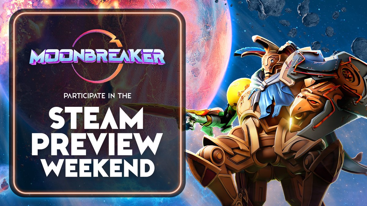 We’re excited to announce that the Moonbreaker Preview Weekends start this Friday, September 9, PT! 🎉

Get all the details on our blog and sign up today to secure your spot ▶️ moonbreaker.net/spw