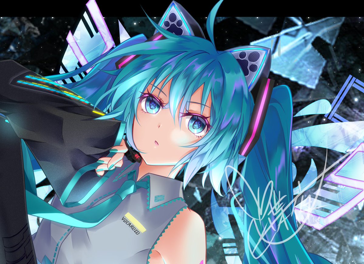 初音ミク「最近はボカロ多めですが、オリジナルも描きますもっと多くの人に知っていただきたいで」|蝶夜のイラスト