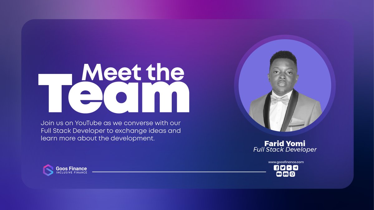 📢Meet the Team Day
Today we exchange with our Full Stack Dev, Farid Yomi
Who'll be giving us an overview of himself, &amp; his role in the company, definitely worth watching!
👇Check it out on YouTube
youtu.be/3pRfta3nOXQ

Follow him on social media 👉
linkedin.com/in/faridyomi