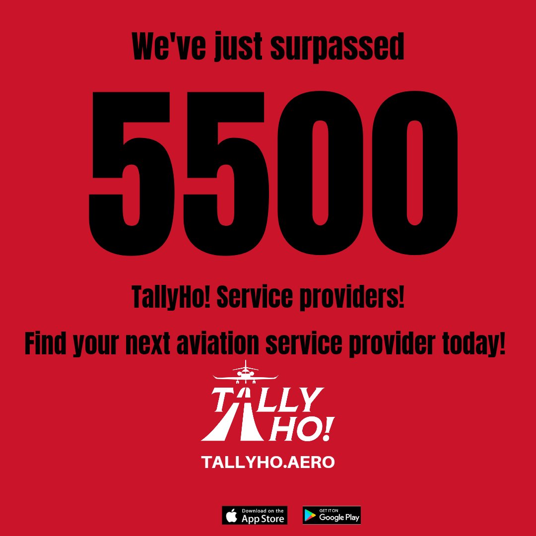 tallyho_apps's tweet photo. Download the TallyHo! App today and get your favorite service providers.
#tallyho #fbo #serviceproviders #spotyourservice #aircraftservices #businessaviation #aviation #app https://t.co/RSxBKh1jOe