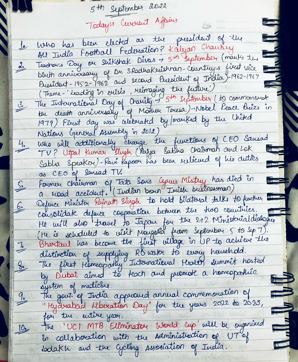 vishalmalik0741's tweet photo. Today’s Current Affairs
3rd September 2022 . . .
#ias #ips #ifs #irs #hcs #upsc #pcs #ssc #studygram #instargam #generalknowledge #currentaffairs2022 #allfacts #sciencefacts #currentaffairs #worldfacts #indiafacts #science #arshdeepsingh #INDvsPAK #PrimeMinister https://t.co/Xh5BODKNwl