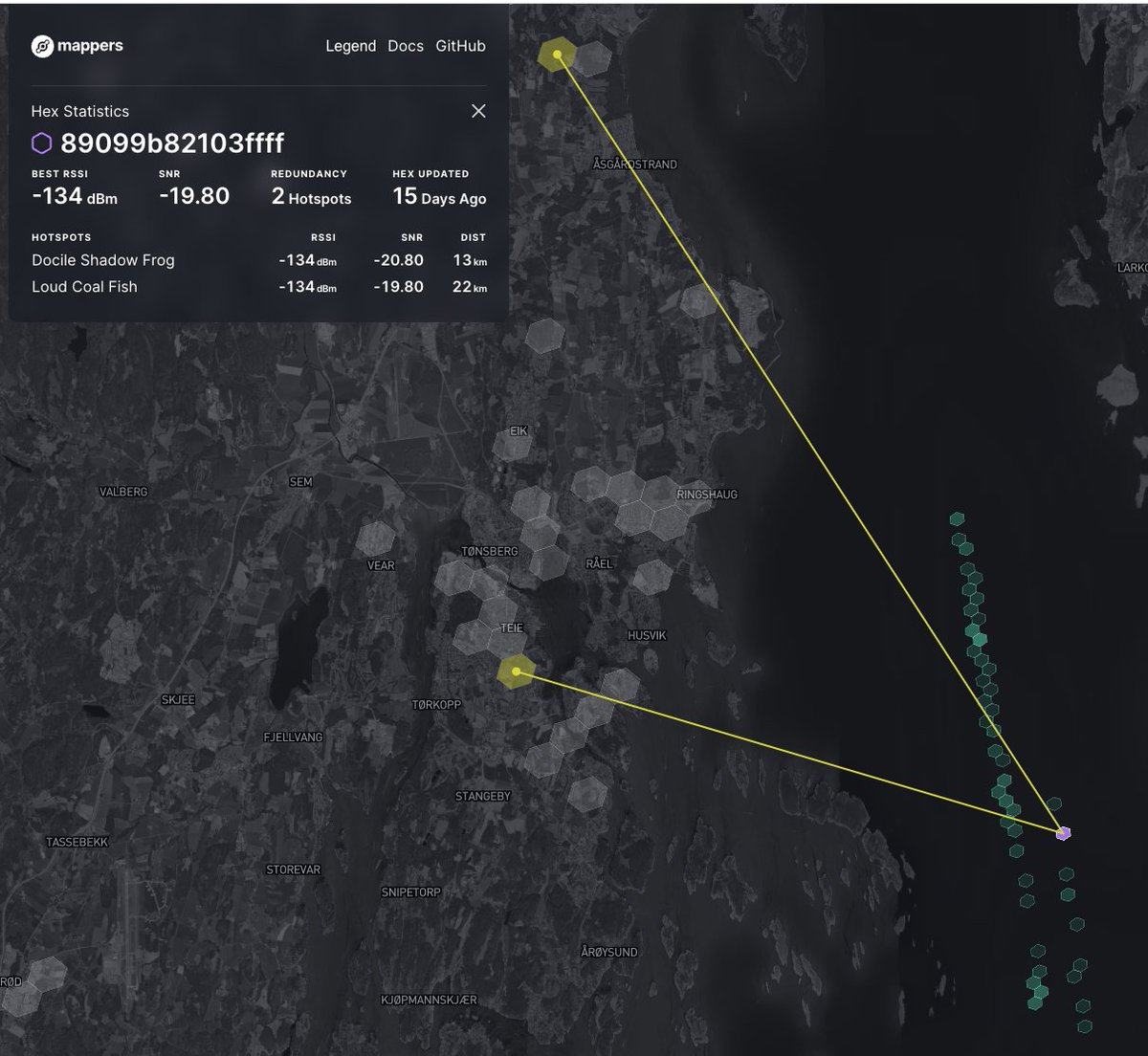 A GPS tracker went sailing from Denmark to Norway. Using #Helium #LoRaWAN. 

<a href="/HeliumMapping/">Helium Mapping🎈</a> <a href="/helium/">Helium🎈</a>