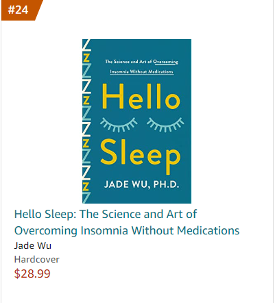 drchriswinter's tweet photo. It's not available until next year, @jadewuphd herself didn't even know it was available for preorder on Amazon...and here it is #24 on hot new releases! Congrats Jade!! #HelloSleep #insomnia https://t.co/5k3KgHlZqL