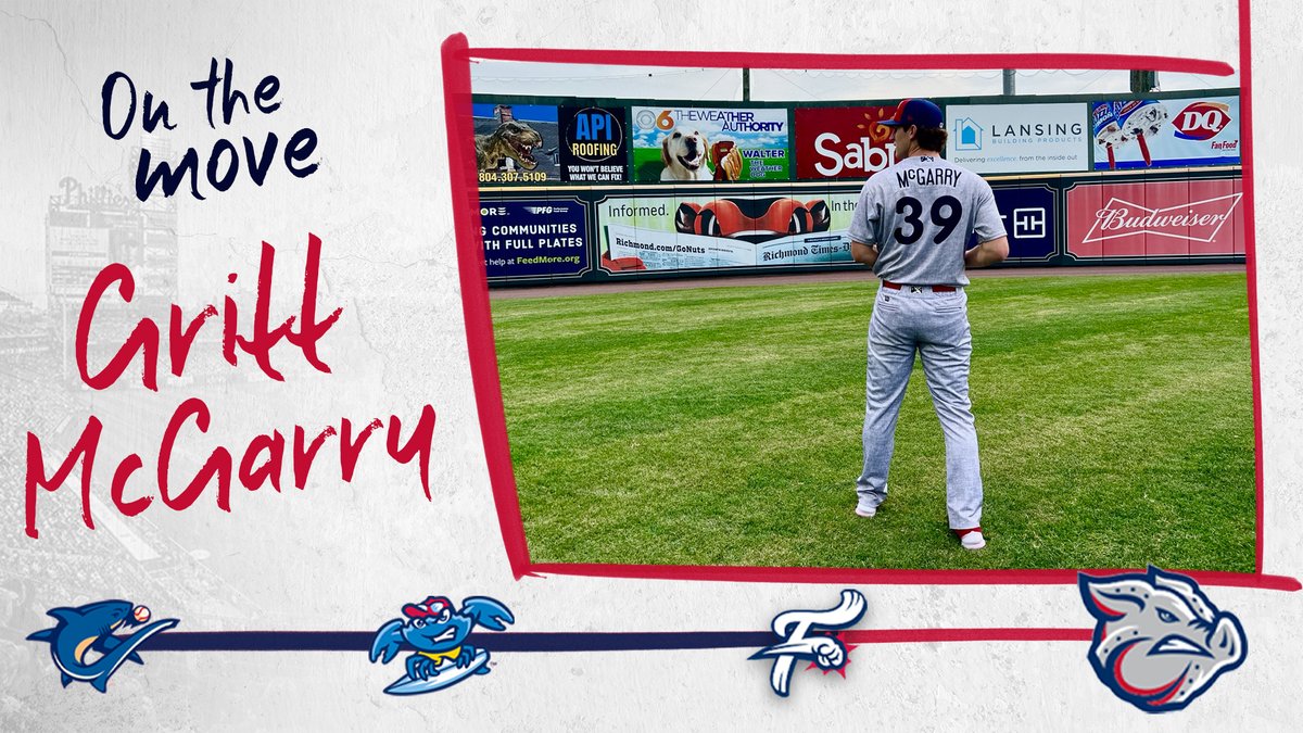 .<a href="/Phillies/">Philadelphia Phillies</a> prospect Griff McGarry (<a href="/griffmcg3/">Griff McGarry</a>) has been promoted to Triple-A Lehigh Valley (<a href="/IronPigs/">Lehigh Valley IronPigs</a>).