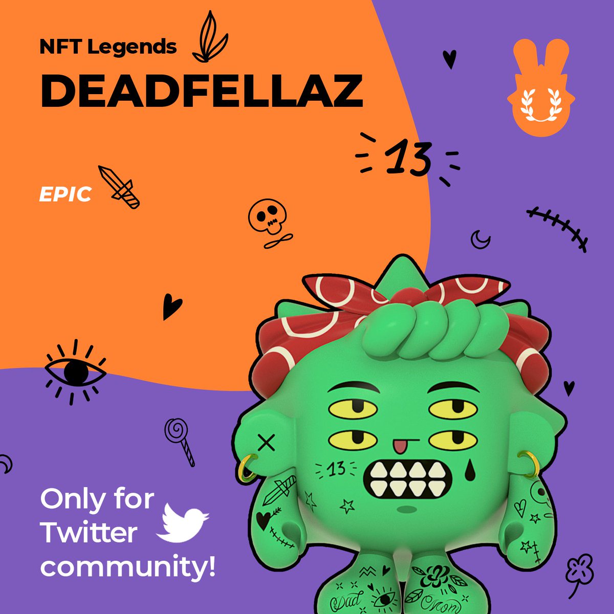 rtoysapp's tweet photo. Hey friends! The Special Drop from NFT Legends collection is available now for collecting ❤️‍🔥
This gift is inspired by Deadfellaz @Deadfellaz NFT Collection 😎

Collect here: https://t.co/QwMkSpo5eN 🚀 https://t.co/jbSNgfYqwV