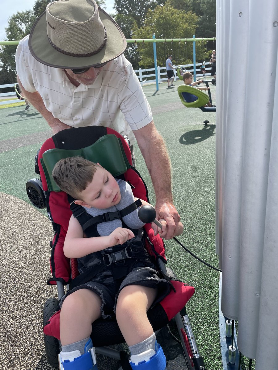 Found a wonderful all abilities playground in U Providence. Of course the swing was Brays fav