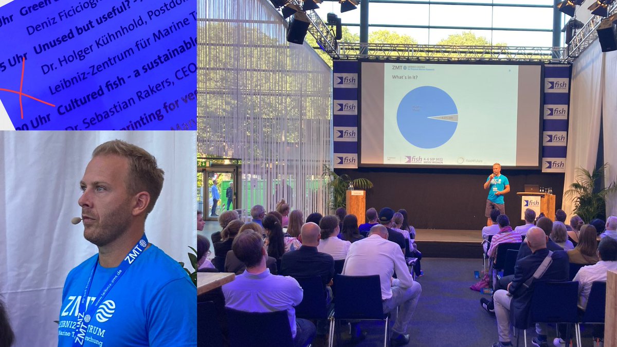 LeibnizZMT's tweet photo. ZMT’s Dr Holger Kühnhold is advocating the many benefits of jellyfish as an alternative food source during his talk at #fishinternational. #blueeconomy #protein #aquaculture #fullhouse https://t.co/IJ7dcHpwXT
