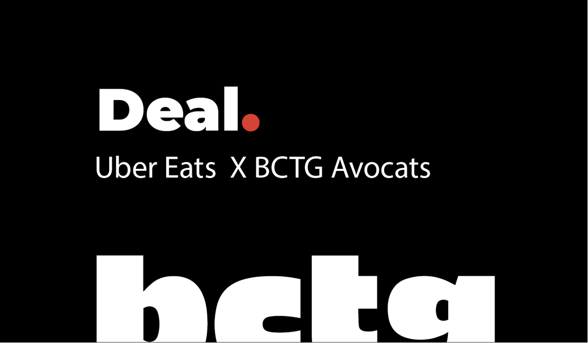 BCTG_Avocats's tweet photo. 📝 [Deal] @BCTG_Avocats a conseillé @UberEats, numéro 1 de la livraison de repas à domicile en France, dans le cadre de la signature de son partenariat avec la @FFF - Fédération Française de Football.
 
👉 Plus d'infos ici : https://t.co/OaOmsW7z1y https://t.co/iKHffLxYA8