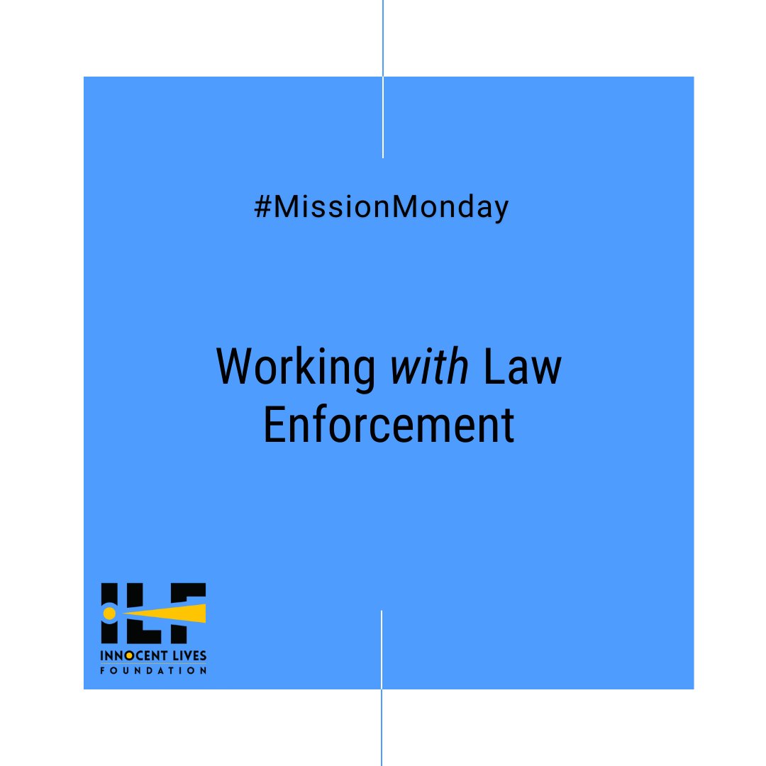 As a non-vigilante organization, we have a strong relationship with U.S. and international law enforcement agencies. When a child predator’s identity is confirmed, a completed report is sent to law enforcement. #MissionMonday #LawEnforcement #ILF #Iam4ILF