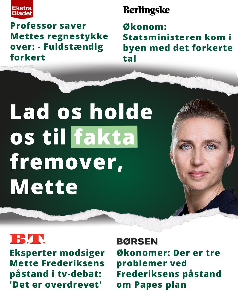 I går sagde Mette Frederiksen, at vores skatteplan vil betyde 40.000 fyringer i det offentlige.

I dag siger økonomiske eksperter på stribe, at det er vildledende, fordrejende og fuldstændig forkert.

Lad os holde os til fakta fremover #dkpol