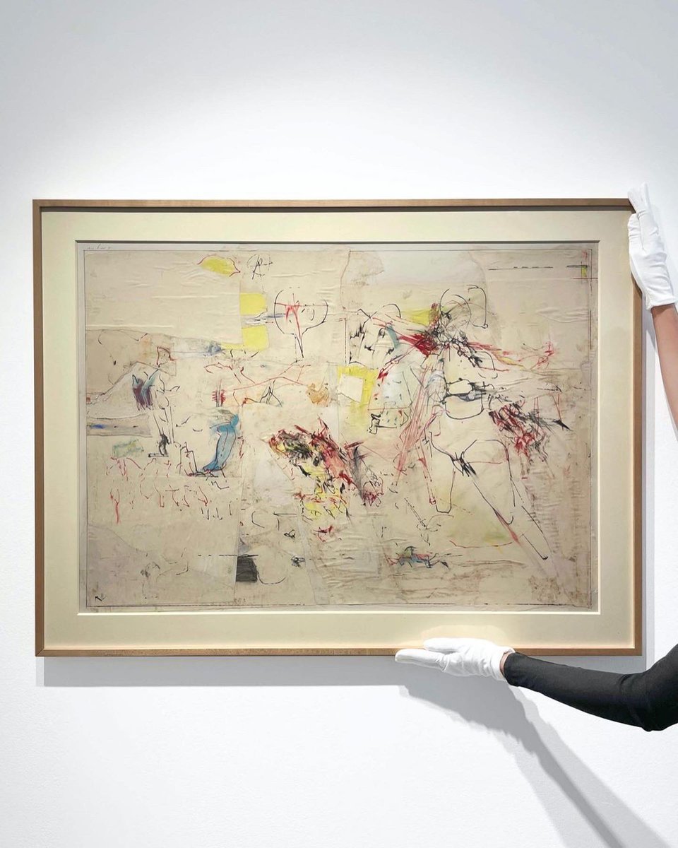 JDMalat's tweet photo. Installing our upcoming exhibition ‘Ferus: A Visual Conversation’, featuring the works by John Altoon, Billy Al Bengston, Craig Kauffman, Ed Moses, and Giorgio Morandi. 

📸Ed Moses, ‘Untitled’, 1958, ink, crayon, charcoal and paper on board, 30 1/2 x 40 1/2 in, 77.5 x 102.9 cm. https://t.co/rmJNCqf7qo