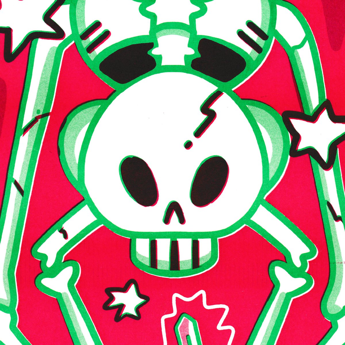 auwnanas's tweet photo. Finally back with some new work and I am so excited about these!
A beautiful, bright risoprint inspired by #dnd adventures and japanese woodblock art 💀 https://t.co/LrWNDuPuVq
