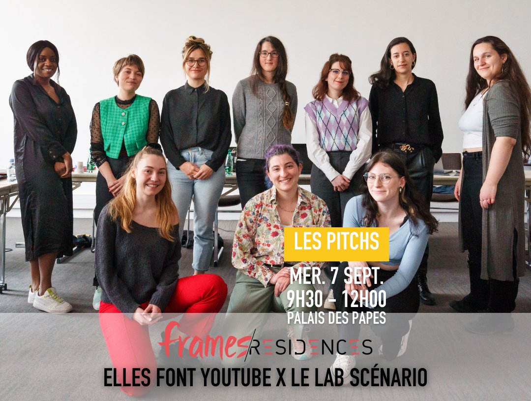 FramesAvignon's tweet photo. FRAMES/Résidences 💟 Les sessions de pitch arrivent ! Venez découvrir de nouveaux talents 👇
▶ EXPLORER LE REEL
MARDI 7 SEPT - 14H - 17H - Palais des Papes
▶ ELLES FONT YOUTUBE x LE LAB SCENARIO
MERC 8 SEPT - 9H30 - 12H - Palais des Papes
#Frames2022 #FramesResidence #Avignon https://t.co/Kv4yuTcBlk