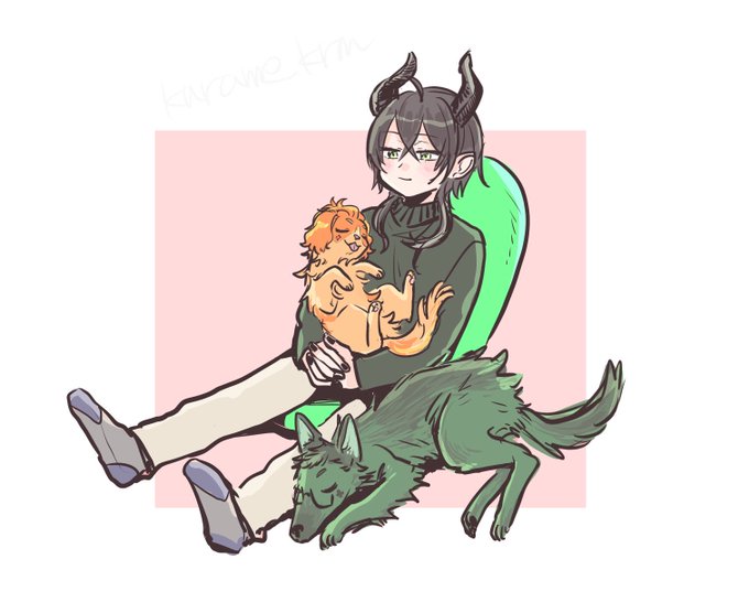 マレと犬 