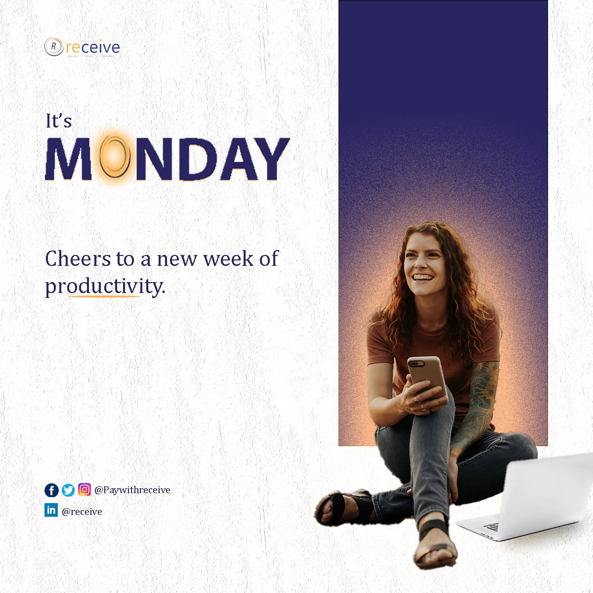 paywithReceive's tweet photo. It's another Monday! 
Happy new week 🤗. 
Have a productive week ahead ✨
#happynewweek #happymonday #Productivity https://t.co/Yfx34sB4HD