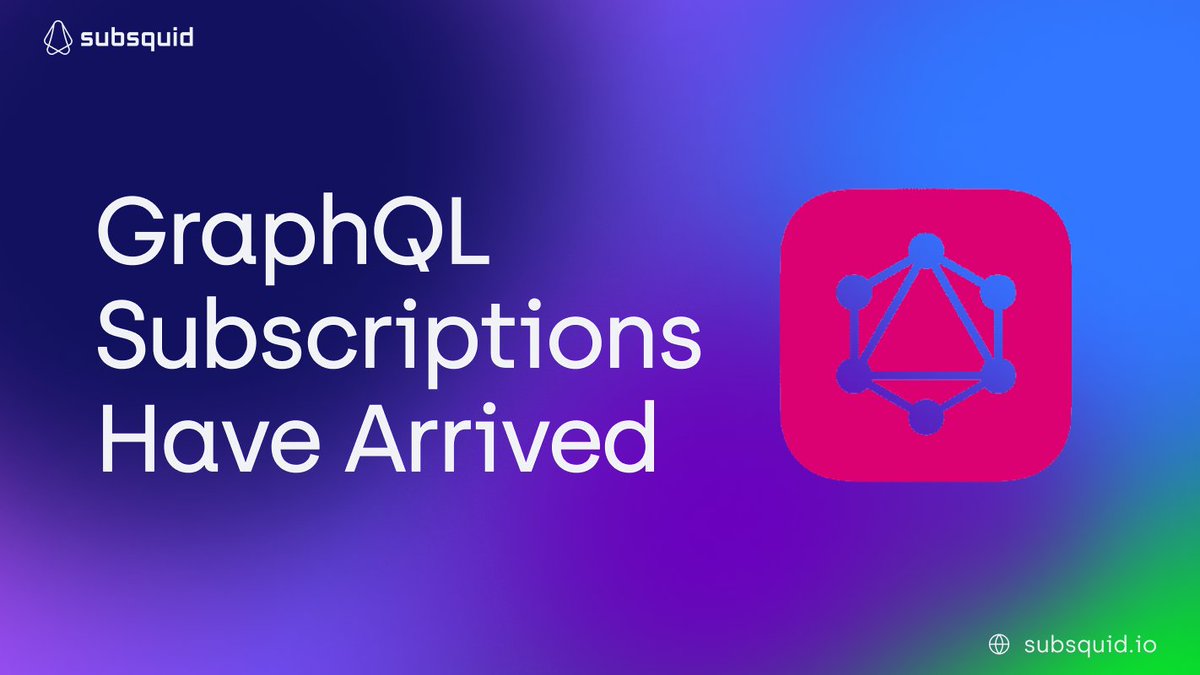 helloSQD's tweet photo. Thrilled to announce the release of one of our most requested features...

#GraphQL subscriptions 🥳

Now, devs can subscribe to any query and receive fresh updates from their squid API in near real-time via a #WebSocket. 

Learn how it works here: https://t.co/2nvTsEuPYD https://t.co/FU2Qp2JqqV