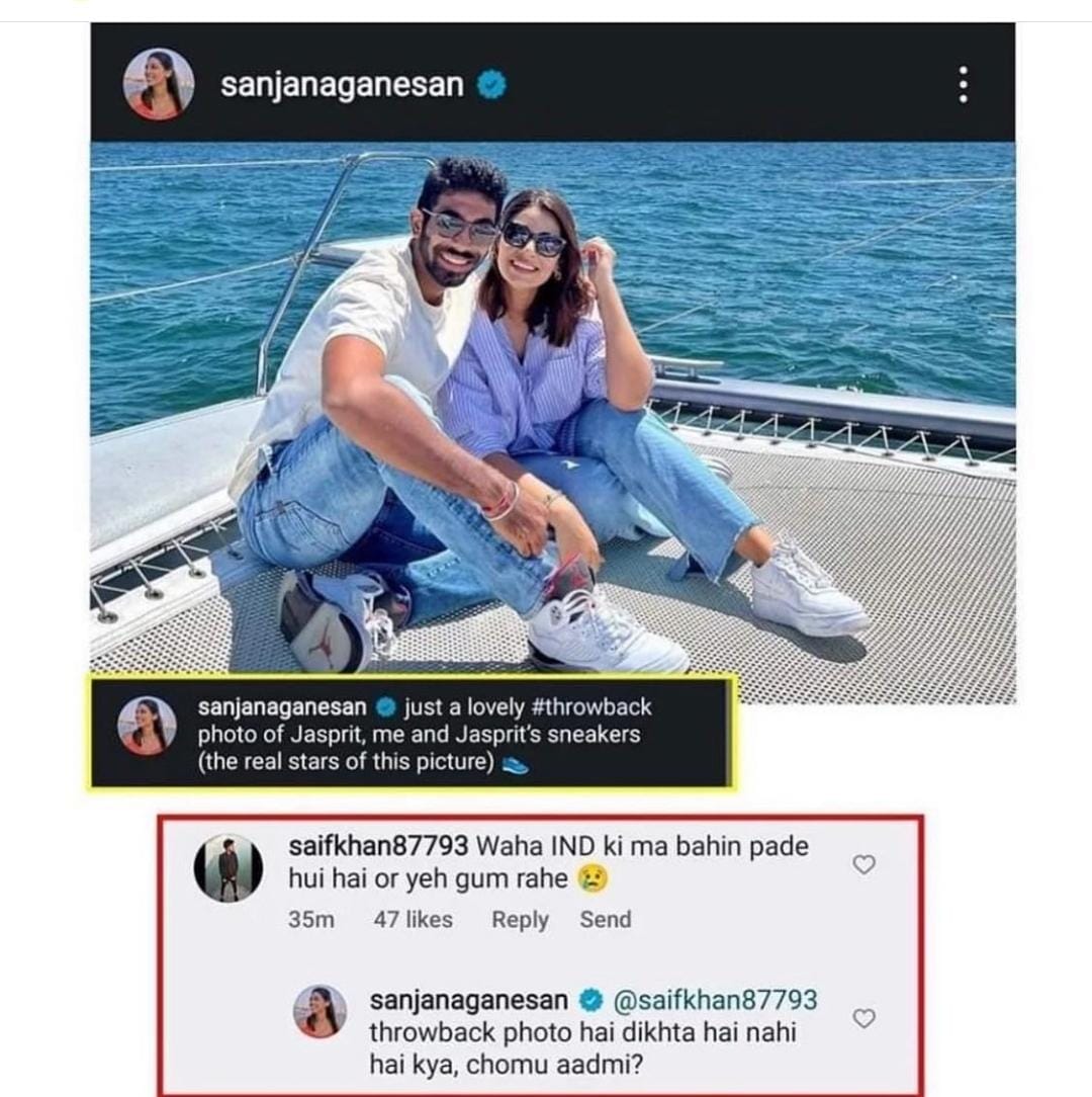 1sInto2s's tweet photo. Forget everything, I loved the reply of Sanjana.😂😂😂 https://t.co/jGkEcadkc8