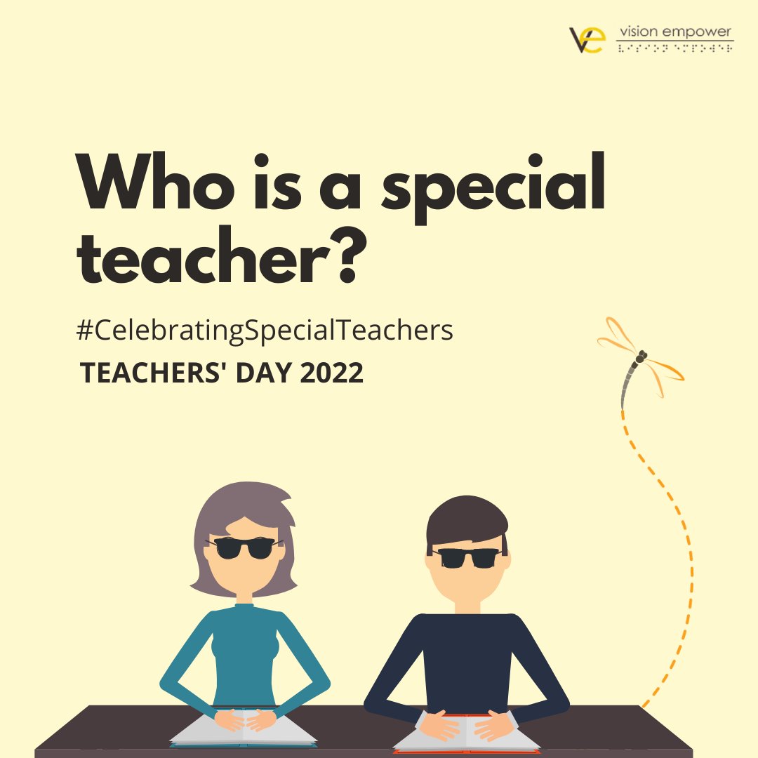 vision_empower's tweet photo. A special education teacher is a teacher who works with children of all ages who have special needs, whether these are cognitive, emotional or physical.
This teachers' day, join us in #CelebratingSpecialTeachers!
#MakingScienceAccessible #VisualImpairment #TeachersDay2022 https://t.co/O0iyniVyKV