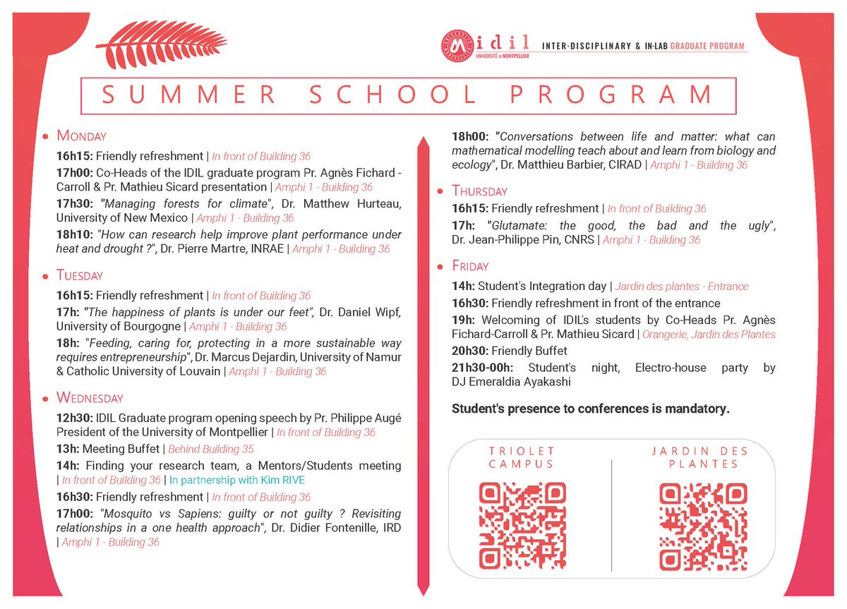 umontpellier's tweet photo. #IDILprogram🧑‍🔬@IDILProgram fait son École d’Été : pour cette 1ere année, plus de 60 étudiants sont accueillis. Conférences, échanges, rencontres des "mentors"...  L'apprentissage en labo, par et pour la #Recherche, autour de projet interdisciplinaire!➕ https://t.co/sOtLGAlAkT https://t.co/MR7B6QTlDP