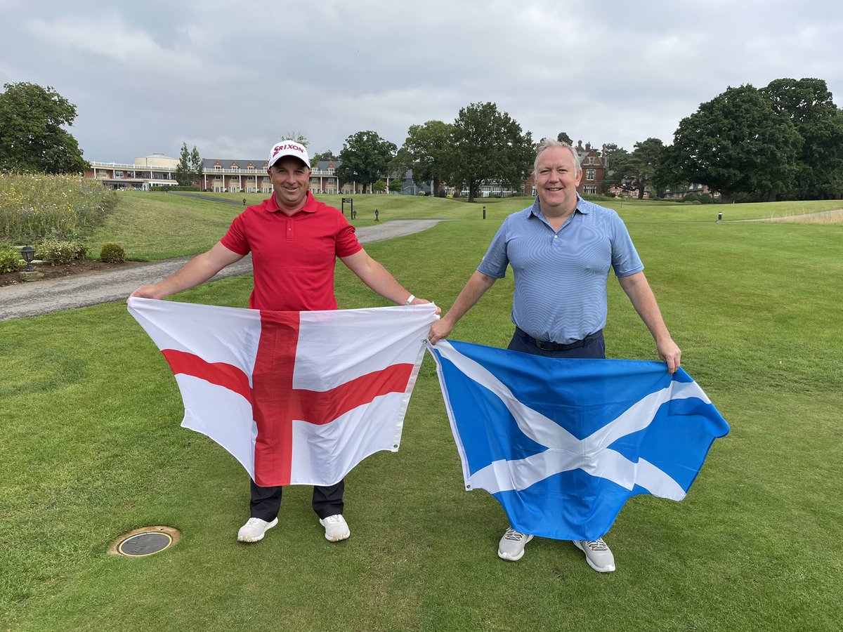 ARichardsonPro's tweet photo. The Final Match between @alanreidgolf 🏴 & @ARichardsonPro 🏴 ends in a Half, taking the overall game to 3 - 3 making it an official draw! #Game #Golf #Match #Travel #Trips #Events #Clients #Result #Official #GoodGame #RightSpirit ⛳️ https://t.co/TrqDPgLTpQ