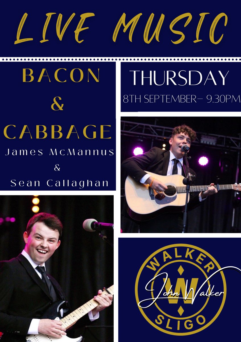 walker1781's tweet photo. Join us this Thursday from 9.30pm for drinks and live music with Bacon &amp; Cabbage. 🍾🎶
Dinner served from 5pm. 
Book your take at info@walker1781.com 
#choosesligo #wildatlanticway #sligotourism #sligowhoknew #sligofoodtrail #sligotown #sligofood #sligodrinks #sligococktails https://t.co/yB9AAUTd4b