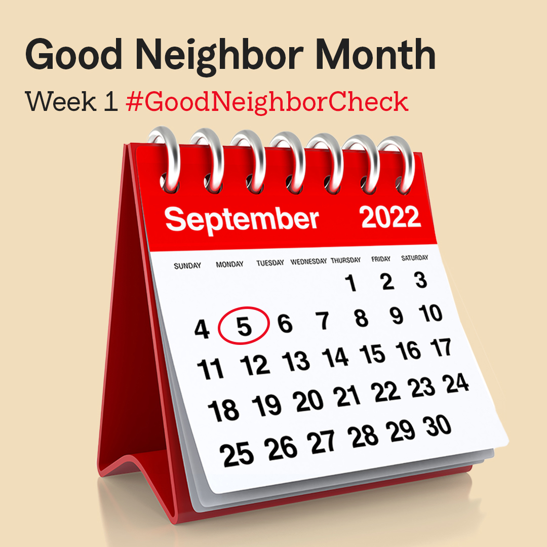 StateFarm's tweet photo. It's #GoodNeighborMonth! Check out these ideas for how to celebrate and share how you're being a good neighbor in your community with #GoodNeighborCheck. https://t.co/oIzLqWlrqy