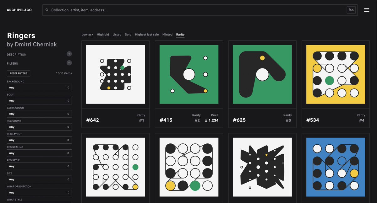 Archipelago.art on Twitter "👀 Now live on Archipelago rarity rankings