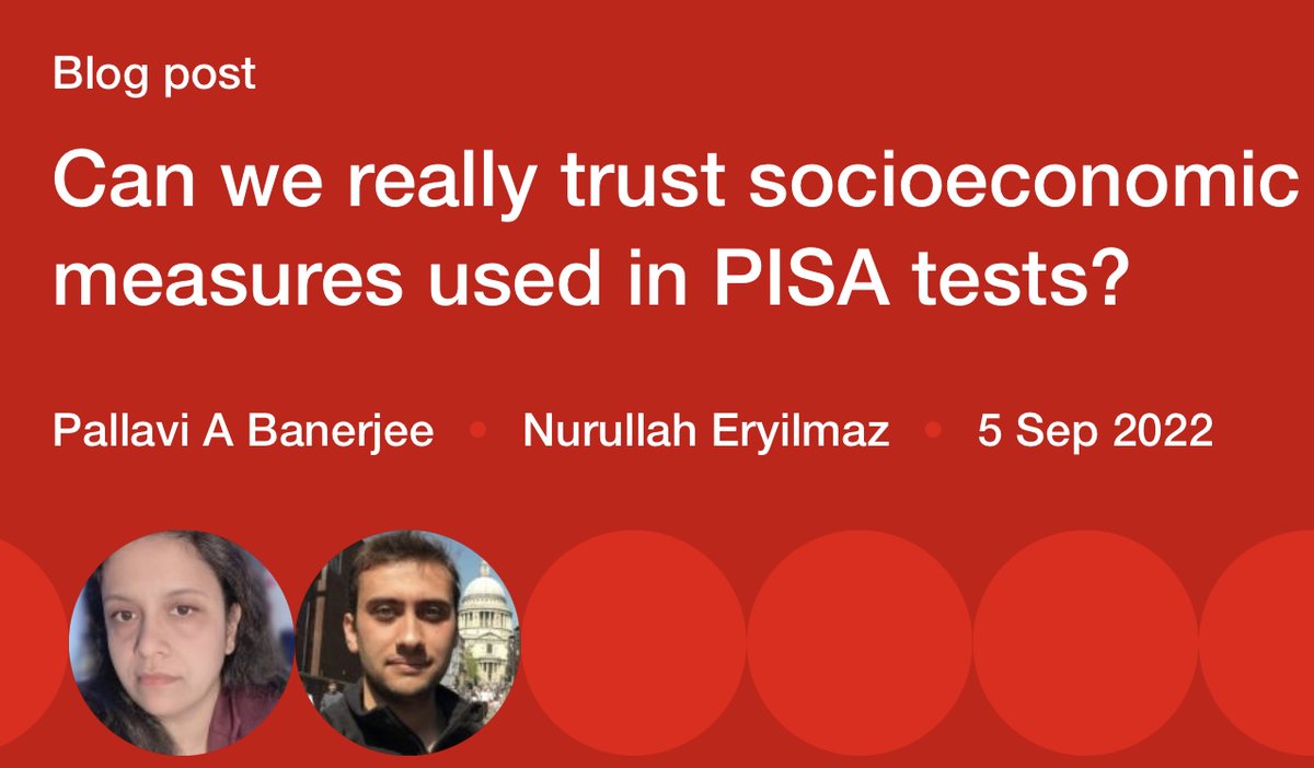 BERANews's tweet photo. New BERA blog : “Can we really trust socioeconomic measures used in PISA tests?” By @_PallaviAB @n_eryilmaz_93 @EducationBATH @EducationUoE https://t.co/t8kjeBU0wF https://t.co/tt94VMLvHf