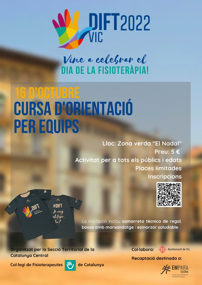 Cursa d’orientació per equips inclusiva a Vic

16 octubre

Per a tothom i per a totes les edats amb la finalitat de donar a conèixer la fisioteràpia. 
<a href="/ColFiCat/">CFC</a> <a href="/ColFiCatCentral/">Secció Territorial de la Catalunya Central del CFC</a>