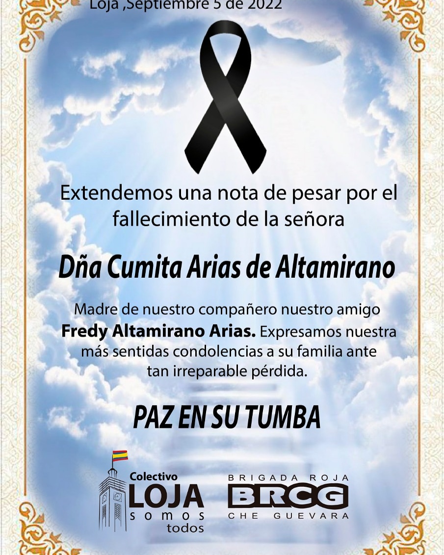 Como Brigada hacemos extensivas nuestras profundas condolencias para usted y su  familia. Querido amigo y compañero. 
Que Dios les de mucha fuerza en estos duros momentos. 🖤🖤🖤