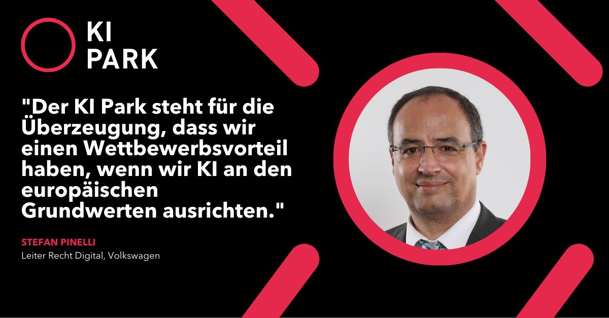 #HappyMonday! Heute möchten wir euch Stefan Pinelli, der den KI Park schwerpunktmäßig bei den Themen KI-Ethik, KI-Regulierung und Legal AI im #Beirat unterstützen wird. 

Stefan Pinelli ist Leiter des Fachbereiches Recht Digital im Konzernrechtswesen der Volkswagen AG. #Ethik