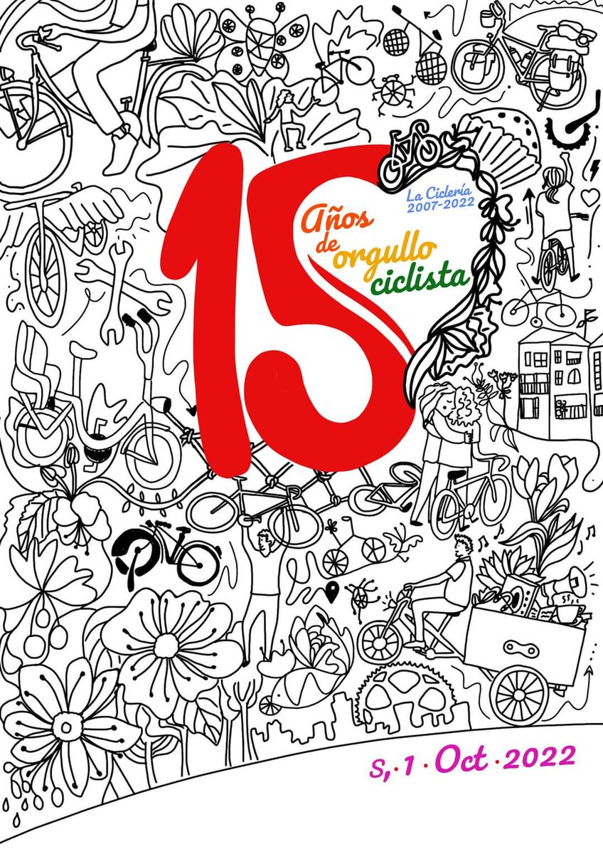 Cumplimos 15 años trabajando por y para la bici, y queremos celebrarlo contigo con una #bikeparade y mucho más

Reservate el 1 de octubre, y si quieres participar en la asamblea abierta para este evento, este próximo día 7 te esperamos en <a href="/LaCicleria/">La Ciclería</a> 

Pronto más información!