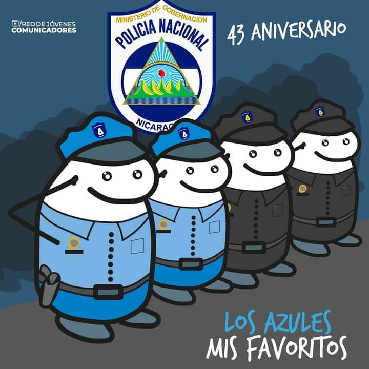 Felicitamos a nuestra Gloriosa Policía Nacional por el #43JuntoALaComunidad por brindarnos seguridad, tranquilidad a todas las familias Nicaragüenses, que viva nuestra Policía Nacional 💙