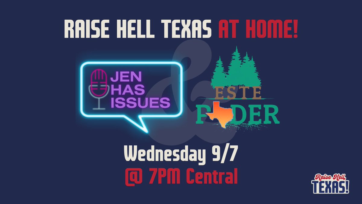 raisehelltx's tweet photo. Join us this Wednesday at 7pm for a conversation with organizing powerhouse @itsJenRamos and nonprofit @Estepoder903! We're talking about volunteering and overcoming barriers to voting within the Texas LatinX community.
Register here: https://t.co/z776TGOFAJ
#raisehelltx #GOTV https://t.co/Ul6uXJbfX5