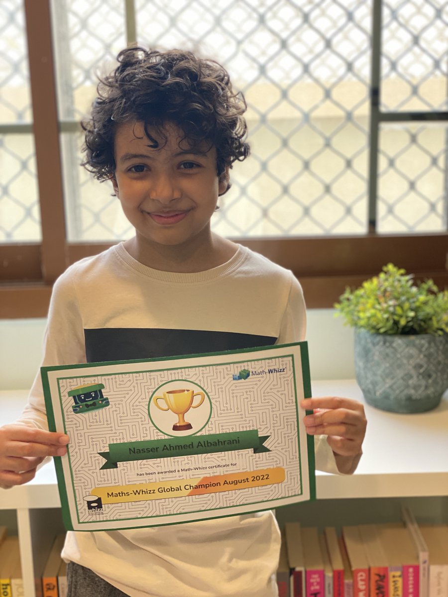 MathsWhizzUAE's tweet photo. Congratulations to our new Maths-Whizz champion, Nasser Ahmed Haji Nasser Albahrani
Nasser is working on Maths-Whizz on daily basis and his skills developed a lot since Maths-Whizz has been implemented at Mubarak Bin Mohammed school!

Well done Nasser! https://t.co/8kffWIdgQ5